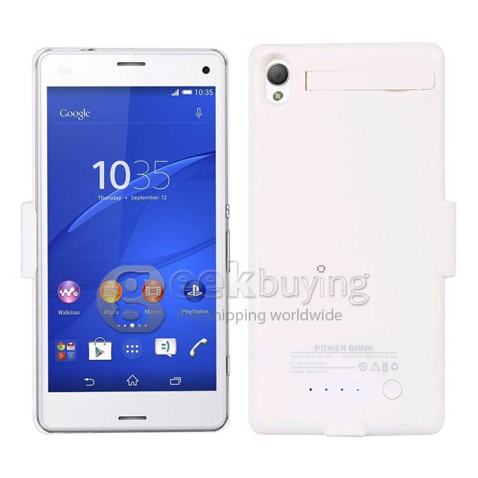 3200mAh External Backup Battery Powebank Cover Case For Sony Experia Z3 - White