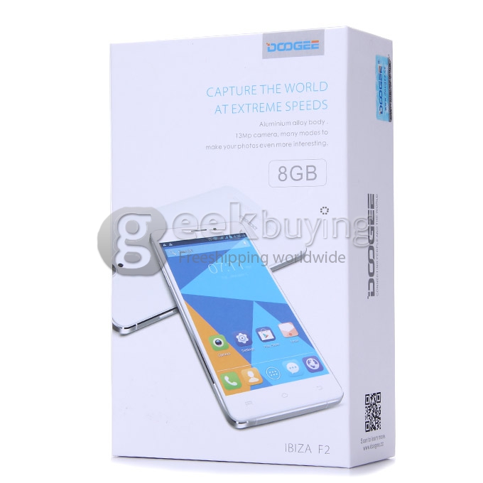 DOOGEE F2 IBIZA 5.0 Inch Android 4.4 Smartphone 4G FDD-LTE 64-Bits MTK6732 Quad Core 1.5GHz 13.0MP 1GB/8GB - Black