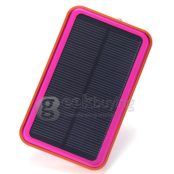 New DS158 Solar Charger 8000mAh Polymer Power Bank Portable USB Charger Dual USB - Rose