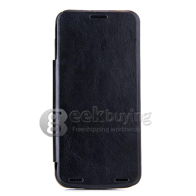 4200mAh Battery Power Pack Charger Cover With Leather Case For Samsung Galaxy S6 Edge G9200 - Black