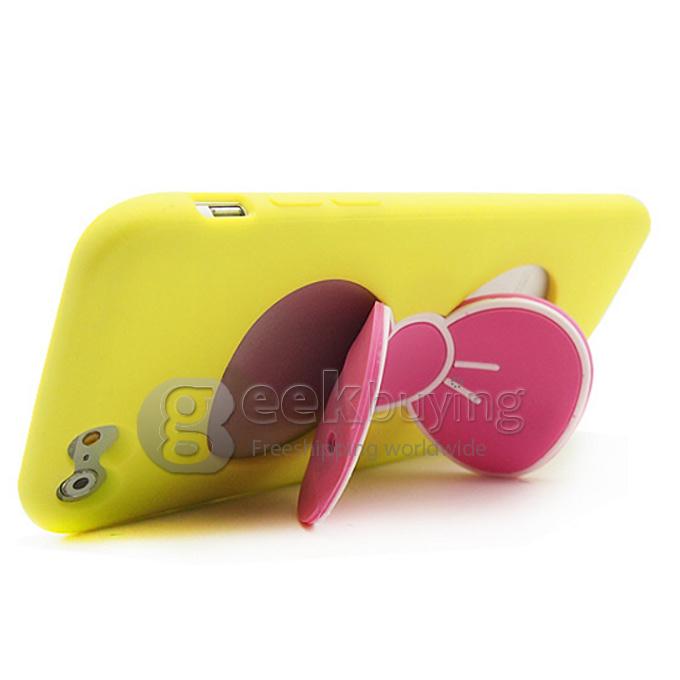 Butterfly Series Plastic Back Case Protective Cover for iPhone 6 Plus 5.5inch - Yellow