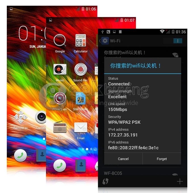 Blackview Alife S1 5.0inch 4G LTE 64-bit Smartphone Android 4.4 2GB 16GB MTK6732 Quad Core 1.5GHz 13.0MP HD - Black