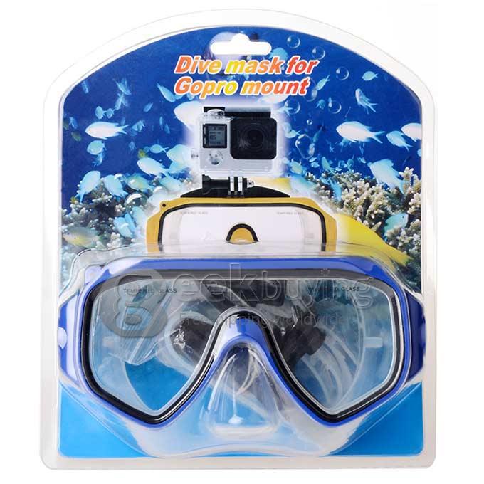 Universal Swimming Scuba Dive Snorkeling Mask for GoPro SJCAM Xiaomi Yi Xiaoyi Sport Camera - Blue