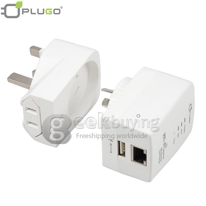 PLUGO Universal Global Travel AC UK/EU/US/AU Plug Power Adapter Conversion Socket General with USB Port - White