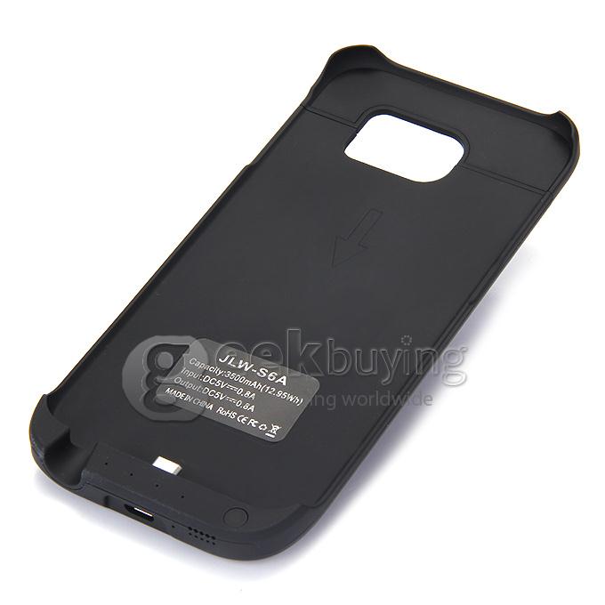 3500mAh Battery Power Pack Charger Case Cover For Samsung Galaxy S6 Edge G9200 - Black