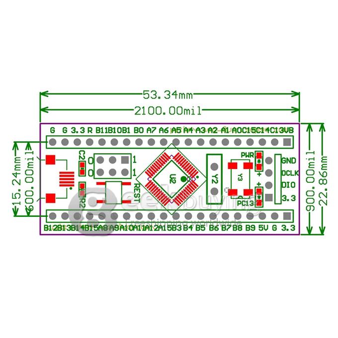 High Quality Micro USB Cortex-M3 STM32F103C8T6 STM32 Development Board w/SWD Socket