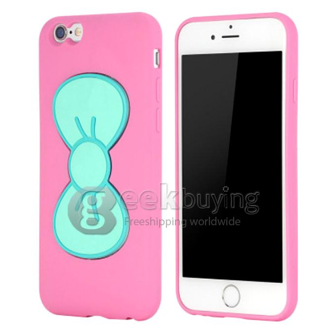 Butterfly Series Plastic Back Case Protective Cover Holder for iPhone 6 4.7inch - Rose