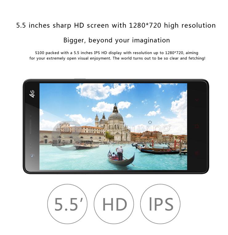 Mstar S100 5.5inch 4G LTE Android 5.0 Smartphone 64-bit MTK6732 Quad Core 1.5GHz 1GB 8GB 8.0MP IPS HD - White