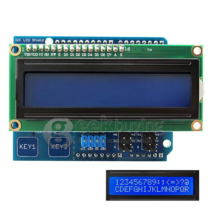 I2C LCD 1602 Shield Display Module With Touch Keys White Backlight For Arduino UNO/Mega2560