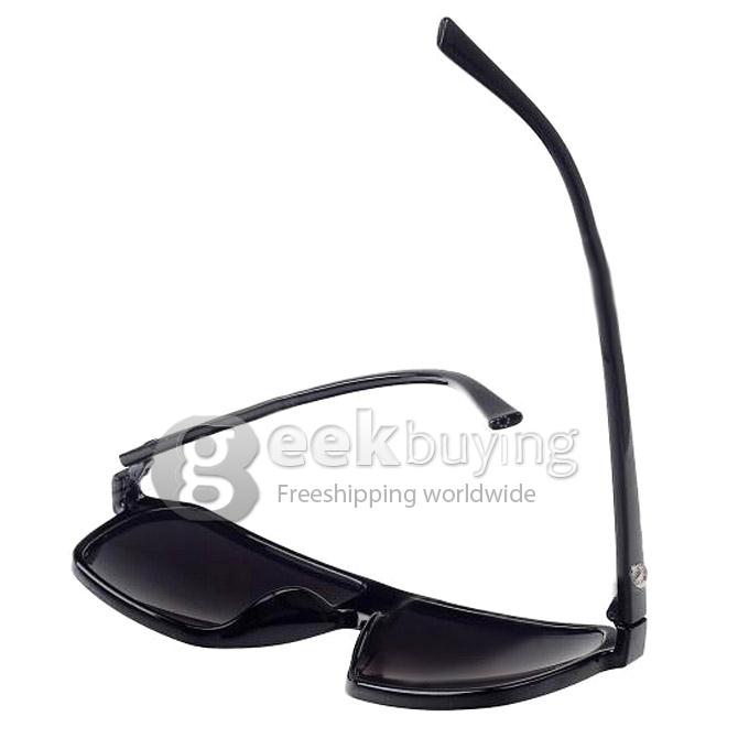 Vintage PC Frame UV400 Protection Resin Lens Sunglasses - Dumb Black+Deep Gray Blue