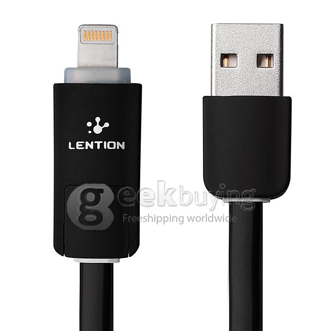 LENTION Halo Series 2 In 1 Data Cable 3.3FT 2M - Black