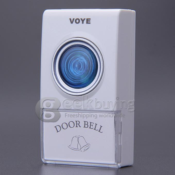 Voye V004A Wireless Intelligent Doorbell Remote Control Digital Receiver Doorbell With 38 Songs - White + Blue