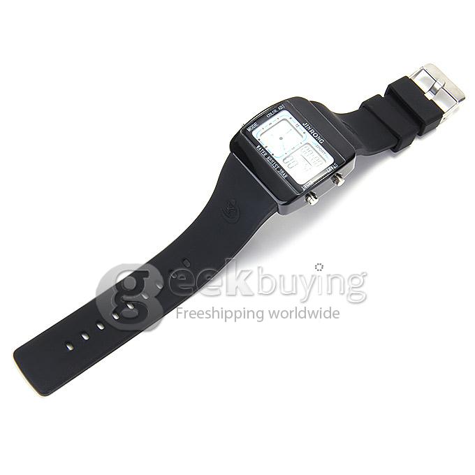 JR-806F Fashion Unisex Waterproof Sports Watch With Analog & Digital Dual Time Display And LED - Black