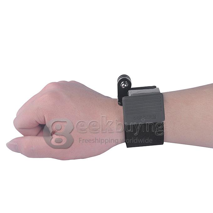 Dazzne DZ-304 Adjustable Elastic Hand Wrist Strap Belt Mount for GoPro Hero 3+ 3 2 1 Camera - Black