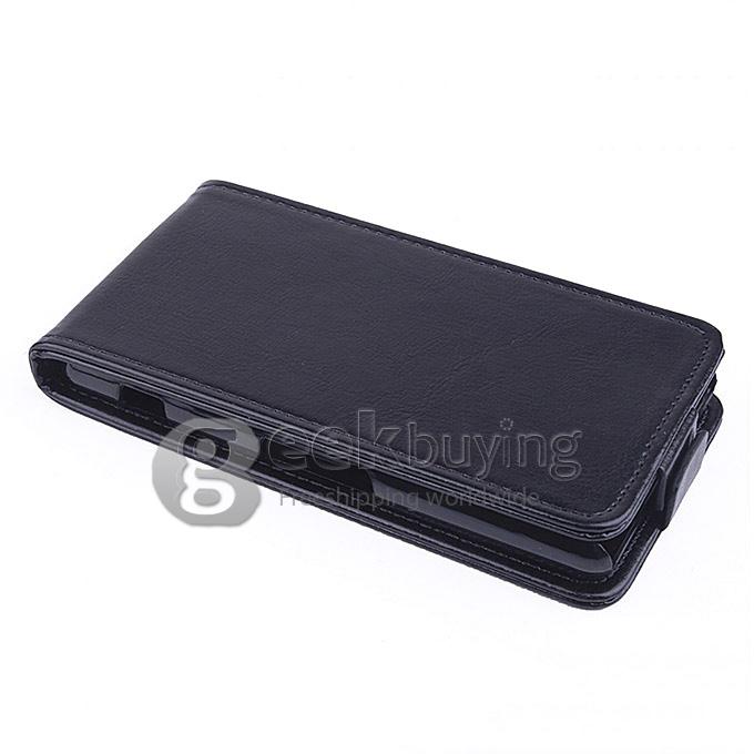 Protective Hard Cover Flip Stand Leather Case for Sony Z3 Compact Z3 Mini - Black