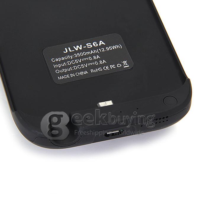 3500mAh Battery Power Pack Charger Case Cover For Samsung Galaxy S6 Edge G9200 - Black