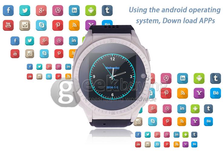 Top Watch TW9001 Android 4.0 Smart Watch Phone MTK6577 Dual CPU 512M/4G BT3.0 1.54