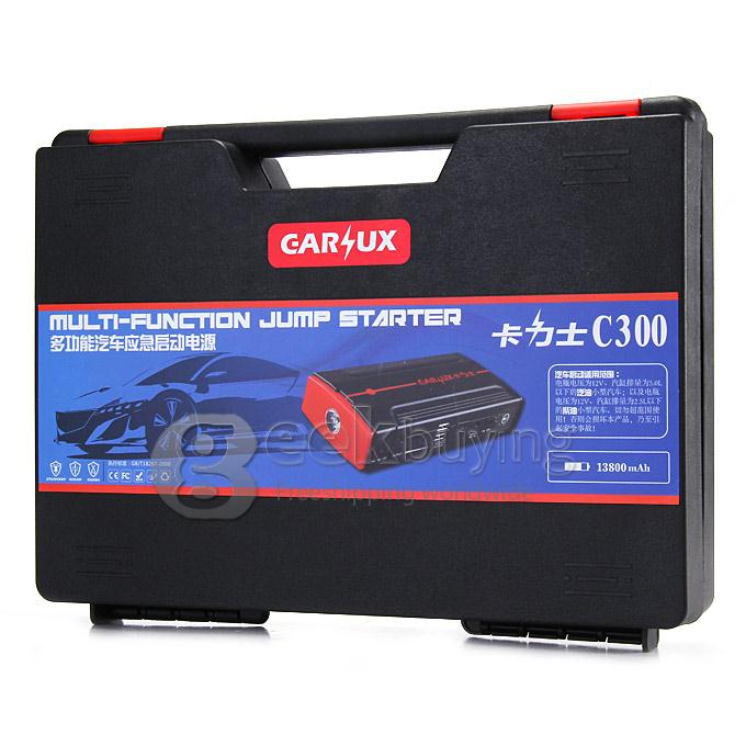 C300 13800mAh Carlux Multi-function Jump Starter Emergency Mobile Power Bank Portable Car Battery Charger - black