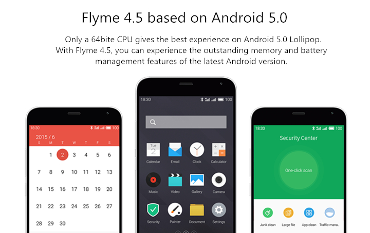 MEIZU M2 NOTE (MEILAN NOTE 2) 5.5inch FHD Android 5.0 2GB 16GB Smartphone 4G LTE MTK6753 Octa Core 1.3 GHz Smartwake Miracast - Gray
