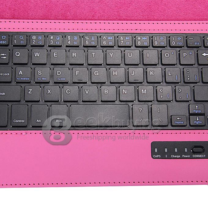 S600 Removable Wireless Bluetooth 3.0 ABS Keyboard With PU Leather Case For 8 Inch Tablet PC - Pink