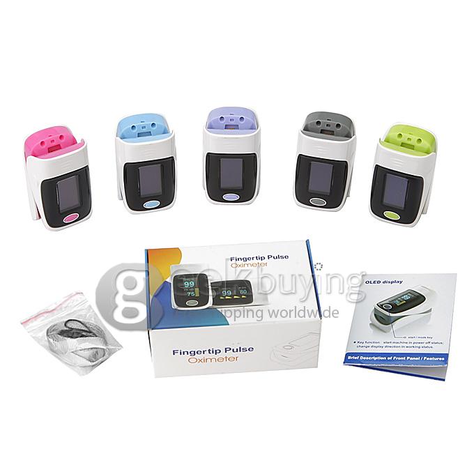 2 In 1 Finggertip Pulse Oximeter Blood Oxygen Device Pluse Rate Oxygen Saturation of Blood LED Display - Black
