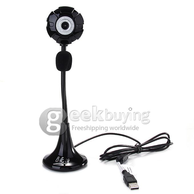 MoonBay Adjustable Round HD USB Web Camera With Microphone For Windows & Mac OS - Black