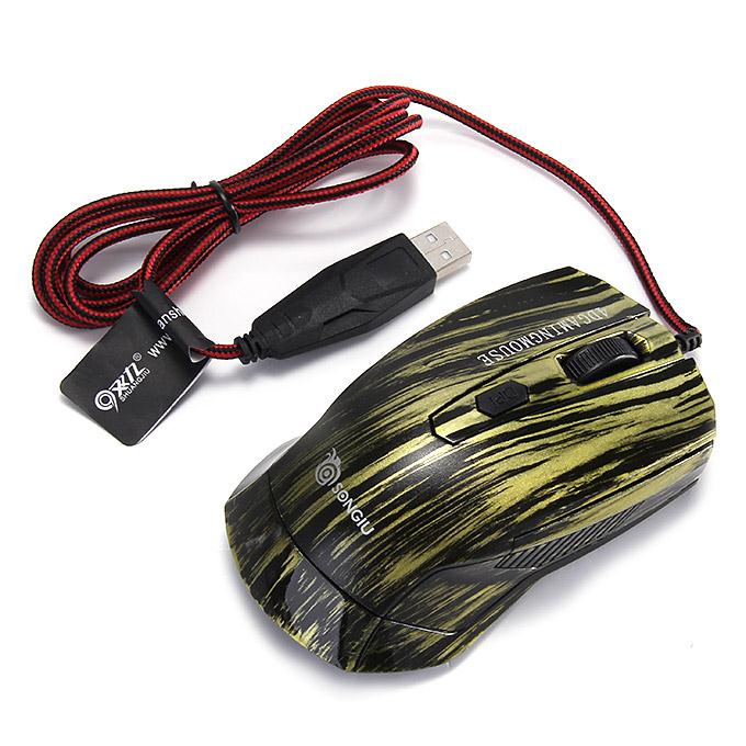 SONGIU G5 Professional Wired 2600DPI Gaming Mouse - Yellow + Black