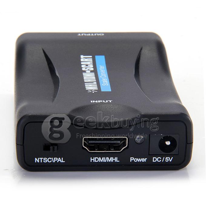 New HDMI to SCART Composite Video Converter Stereo Audio Adapter SKY HD Blu-Ray - Black