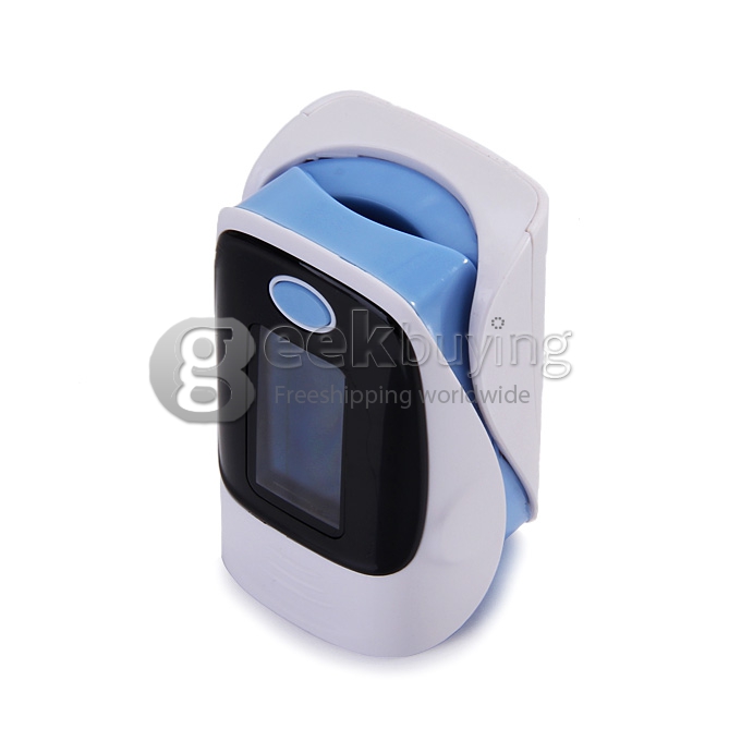 2 In 1 Finggertip Pulse Oximeter Blood Oxygen Device Pluse Rate Oxygen Saturation of Blood LED Display - Blue