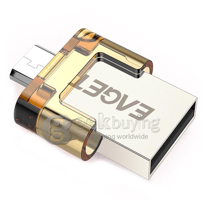 Eaget V8 USB2.0 8GB OTG Micro USB Flash Drive U Disk Memory Disk For Smartphones / Tablets - Silver