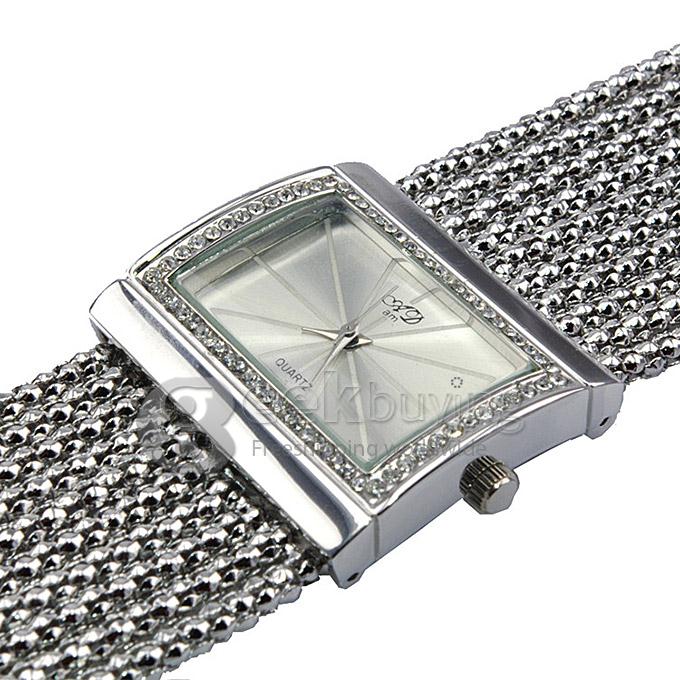 YR WH002 Fashion Women Multi Chain Bracelet Watch Square Dial Quartz Wristwatches - Silver