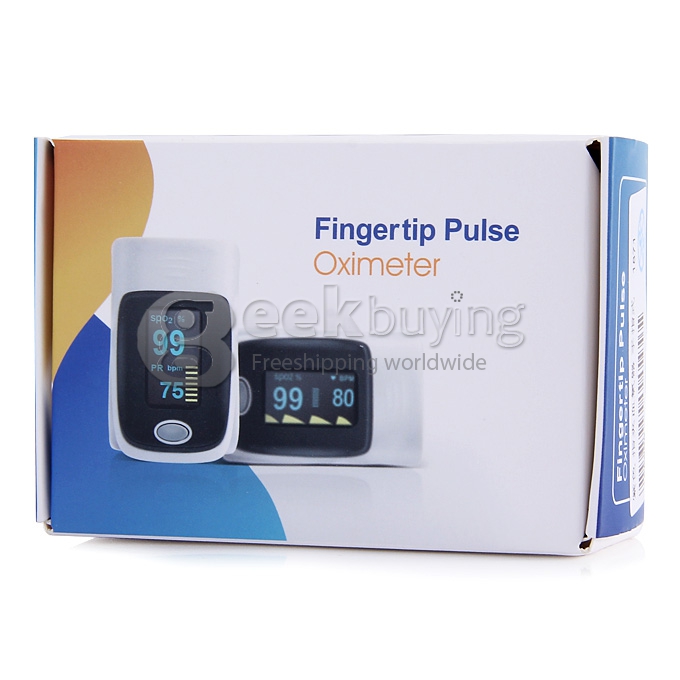 2 In 1 Finggertip Pulse Oximeter Blood Oxygen Device Pluse Rate Oxygen Saturation of Blood LED Display - Blue