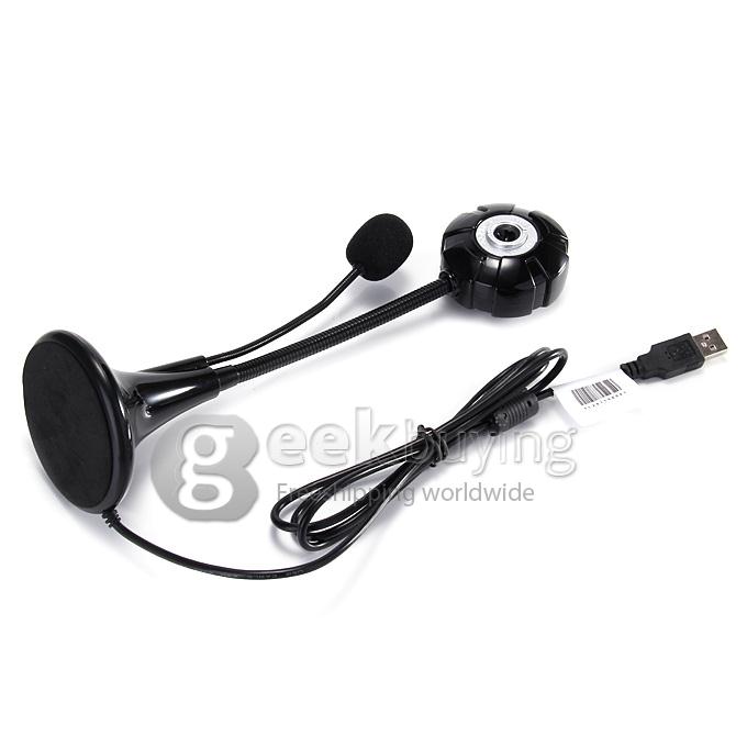 MoonBay Adjustable Round HD USB Web Camera With Microphone For Windows & Mac OS - Black