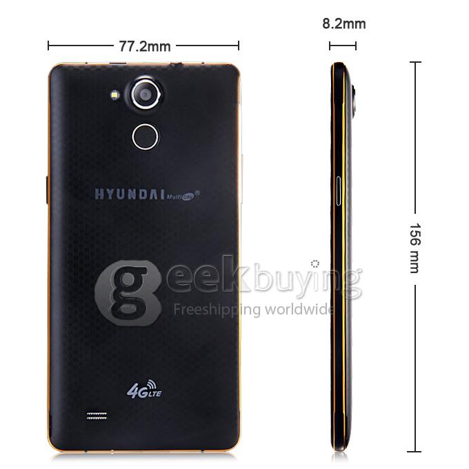 HYUNDAI Q6 Plus 5.5inch 4G LTE Android 4.4 Smartphone 64-bit MTK6732 Quad Core 1.5GHz 1GB 8GB 8.0MP Smart Wake- Black