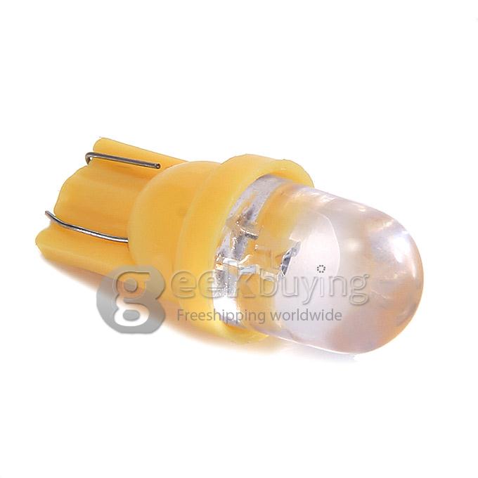 T10 0.2W 30-60lm 6000-6500K Yellow Light LED Bulb Car Signal Lamp (DC 12V, 2 PCS) - Yellow