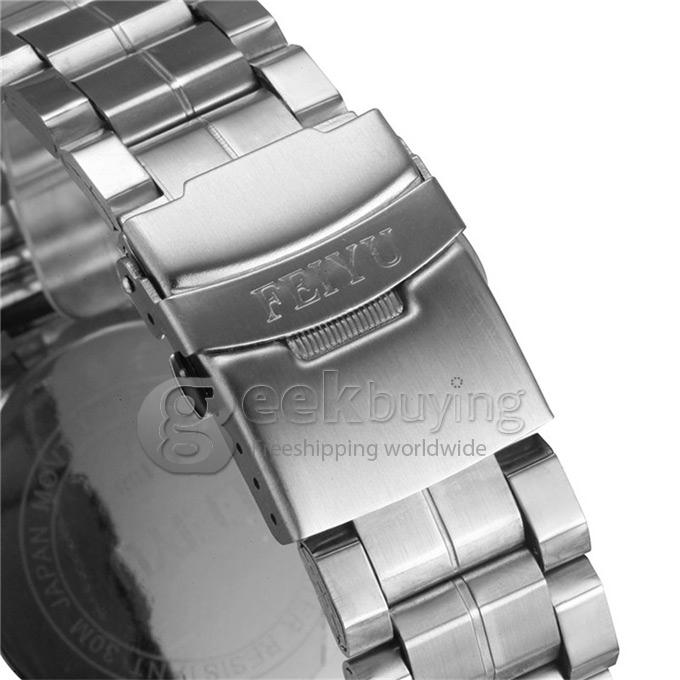 YR WH240 Fashion Luxury Men LED Steel Sports Outdoor Quartz Watches - White