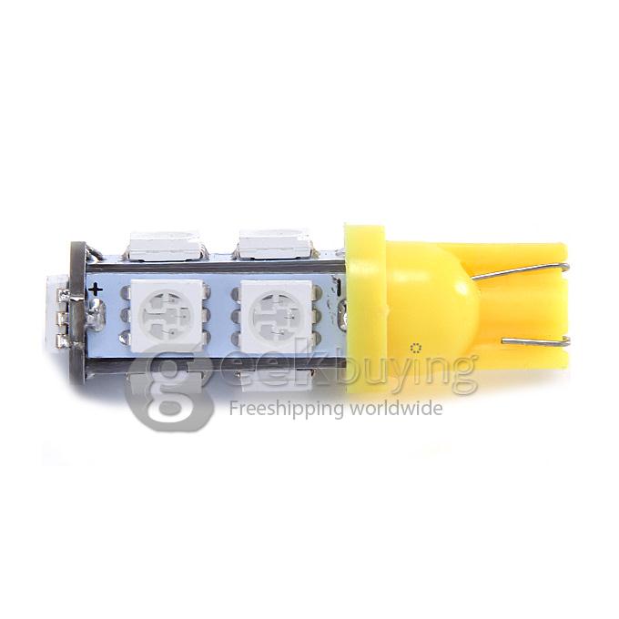 T10-5050-9SMD T10 3W 100-Lumen 9x5050 SMD LED Car Light Bulb Fog/Parking/Reading Lamp(2-Pack/DC 12V) - Yellow