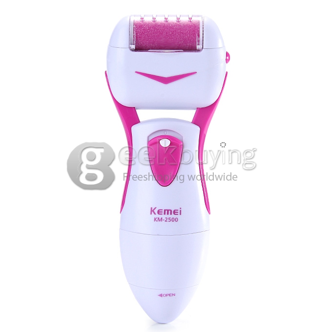 Kemei Electric Feet Dead Skin Remover IPX4 3W Heel Cuticles Washable Callous Remover Pedicure Exfoliation Tool - Pink