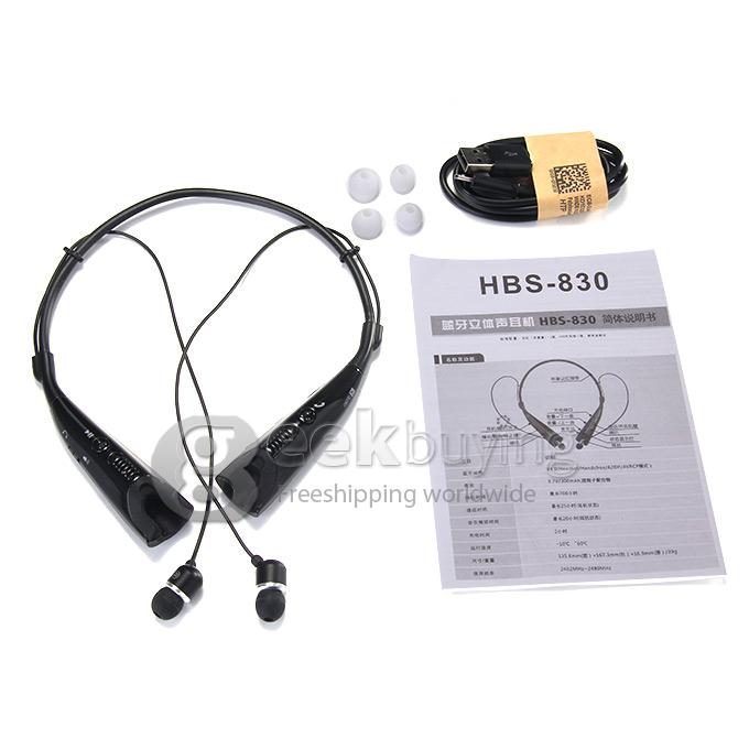 HBS-830 Bluetooth Apt-X Stereo Earphone BT4.0 Handsfree Wireless Headset With Mic For LG iPhone/Galaxy - Black