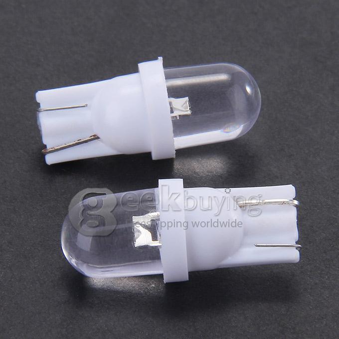 T10 0.2W 30-60lm 6000-6500K White Light LED Bulb Car Signal Lamp (DC 12V, 2 PCS) - White