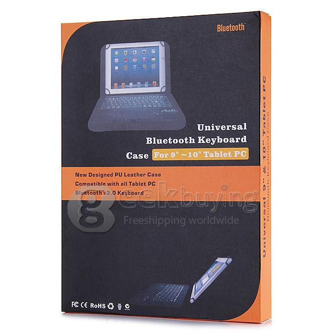 Universal Removable Bluetooth 3.0 Keyboard With Leather Case For 9/10.1 Inch Tablet PC - Black