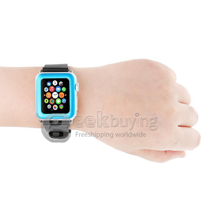 Premium Glass Film 0.2mm Tempered Glass Screen Protector for Smart Watch Apple Watch 42mm - Blue