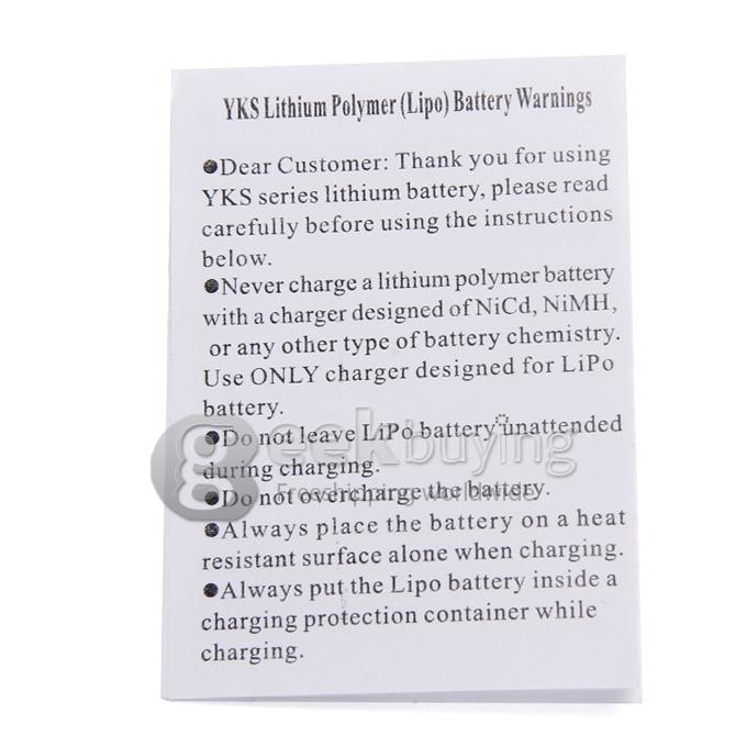 YKS 3000mAh 11.1V Lithium Polymer Battery For DJI PHANTOM CX-20 Quanum Nova