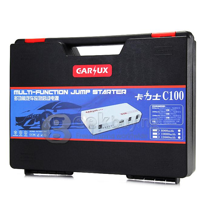 C100 8000mAH Carlux Multi-function Jump Starter Emergency Mobile Power Bank Portable Car Battery Charger - White