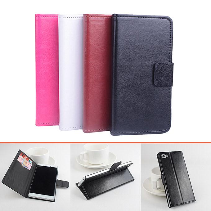 Protective Hard Cover Flip Stand Leather Case for Cubot X11 Smartphone - Brown