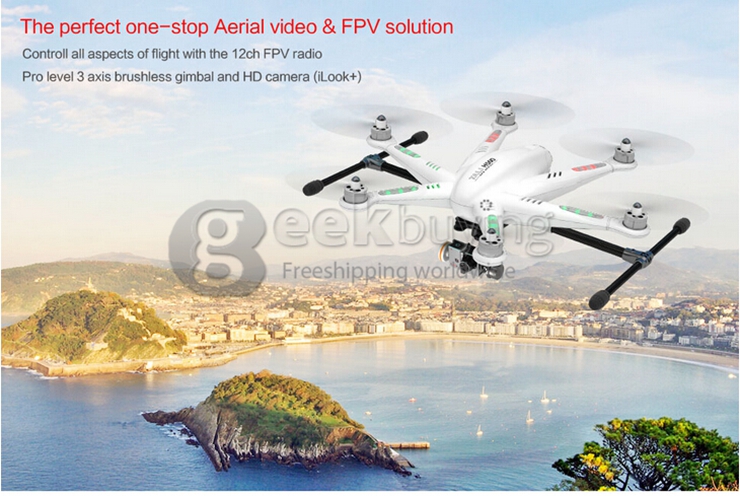 Walkera TALI H500 RC Hexacopter Brushless 13MP iLook HD Camera One Key Go Home GPS Aircraft with Gopro Aerial Platform - Black