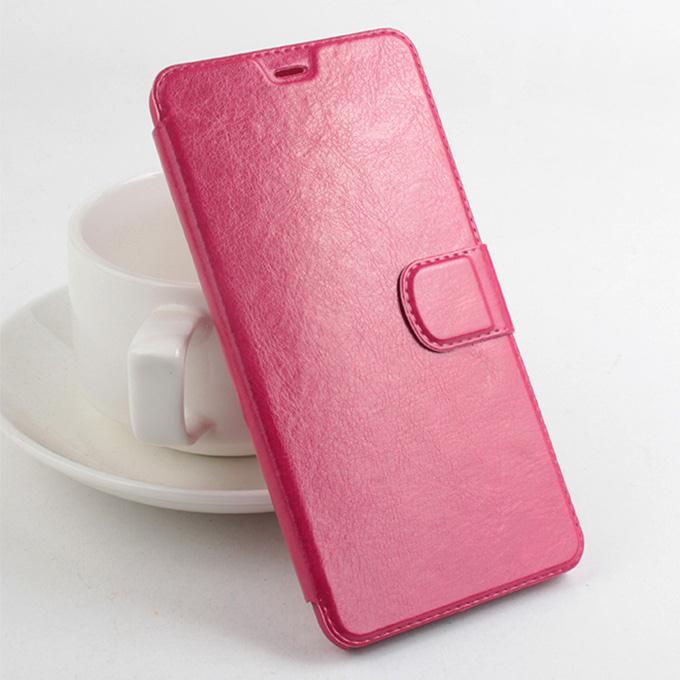 Protective Hard Cover Flip Stand Leather Case for MEIZU M2 NOTE (MEILAN NOTE 2) - Rose