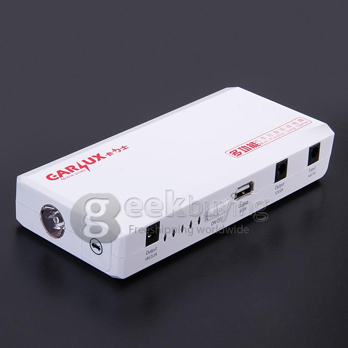C100 8000mAH Carlux Multi-function Jump Starter Emergency Mobile Power Bank Portable Car Battery Charger - White