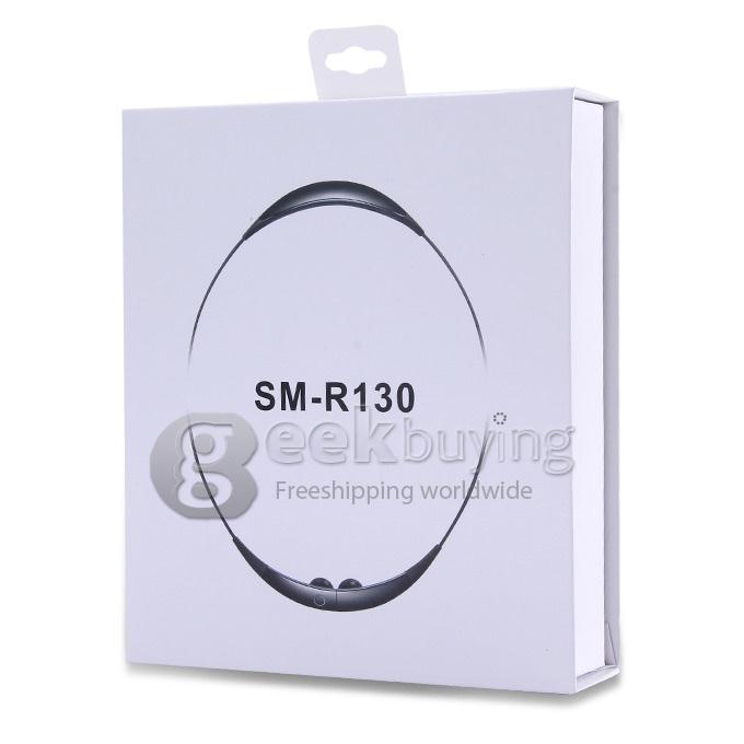 New SM-R130 Bluetooth Headset CSR8635 BT3.0 Gear Circle Wireless Earphone With Vibrating Neck For Samsung/Iphone - Black