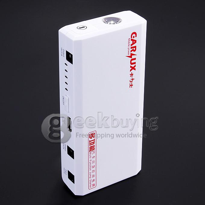 C100 8000mAH Carlux Multi-function Jump Starter Emergency Mobile Power Bank Portable Car Battery Charger - White